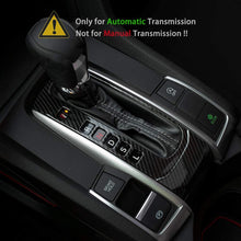Thenice for 10th Gen Civic ABS Carbon Fiber Texture Inner Gear Panel Trim Shift Box Decoration Cover for Honda Civic 2016 2017 2018 2019 2020 -Automatic Transmission