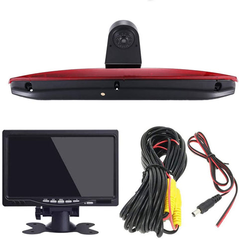 HD Third Roof Top Mount Brake Lamp Reverse Rear View Backup Camera Angle and Distance Adjustable IR Night Vision for Benz Vito W447 109 111 114 BLUETEC LWB Kasten CDI Van (Reversing Camera)