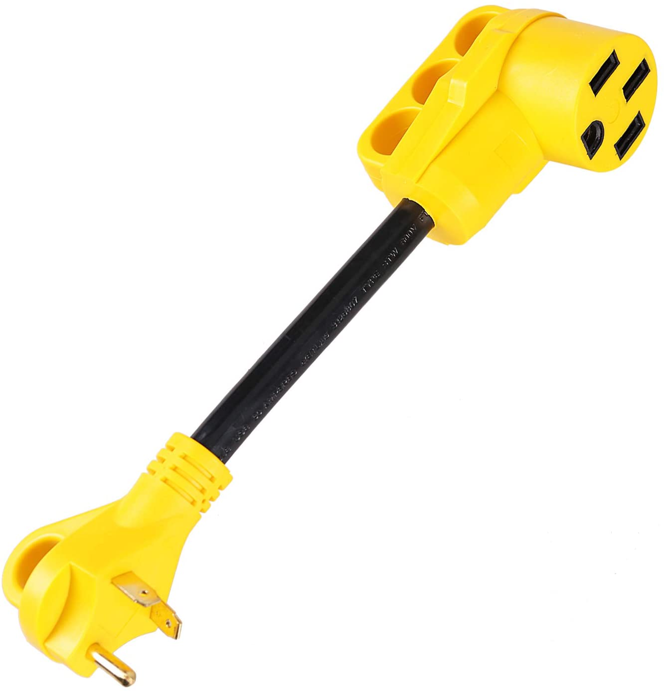 BrightHome 30 Amp Male to 50 Amp Female RV Power Cord, Heavy Duty Electrical Adapter with Dogbone Grip Handle, 30M/50F RV Plug Adapter, 12 Inches (125V/3750W)