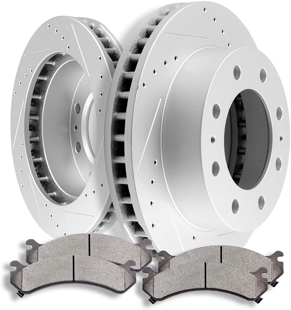 Brake Kits SCITOO Front Discs Brake Rotors and Ceramic Pads fit Chevy Avalanche 2500/Express 3500/Silverado 2500 HD 3500 3500 HD,GMC Savana 3500/Sierra 2500HD 3500 3500HD