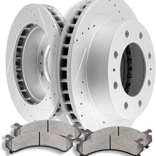 Brake Kits SCITOO Front Discs Brake Rotors and Ceramic Pads fit Chevy Avalanche 2500/Express 3500/Silverado 2500 HD 3500 3500 HD,GMC Savana 3500/Sierra 2500HD 3500 3500HD