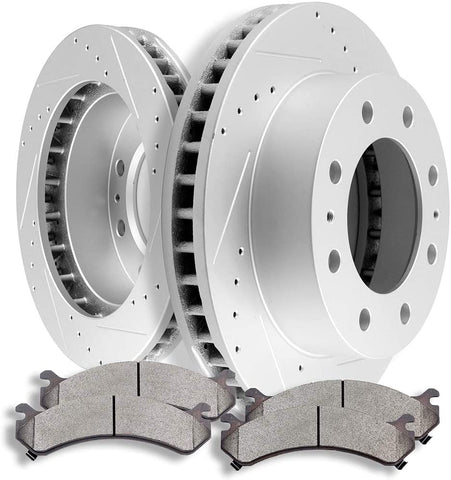 Brake Kits SCITOO Front Discs Brake Rotors and Ceramic Pads fit Chevy Avalanche 2500/Express 3500/Silverado 2500 HD 3500 3500 HD,GMC Savana 3500/Sierra 2500HD 3500 3500HD