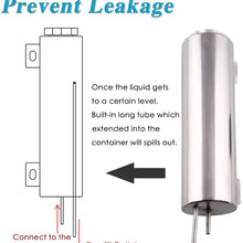 Ruien Radiator Coolant Overflow Tank/Reservior 3"x 9" Polished Stainless 32 oz Silver