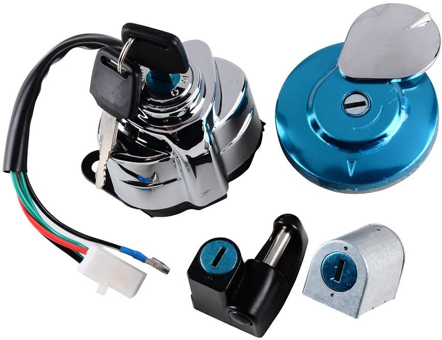 Ignition Fuel Gas Cap Steering Lock Set + 2 Keys Fit Honda Shadow VLX 600 VT600 VT400 VT750 Steed VLX400