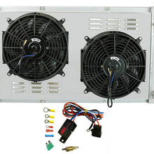 OzCoolingParts 4 Row Core Aluminum Radiator + 2 x 12" Fan w/Shroud + Thermostat/Relay Wire Kit for 1967-1972 68 69 70 71 Chevy C10 C20 K10 K20 K30 Pickup Trucks and GMC More Models