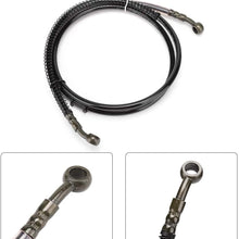 Aramox Motorcycle Brake Oil Hose Pipe,1.45m Motorcycle Brake Oil Hose Pipe Line Braided 10mm Fitting Ends for ATV Bike Black