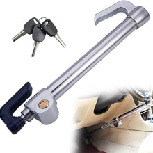 Universal Car Anti-Theft Lock Steering Wheel Brake Lock Double Protection Car Clutch Pedal Lock for Car SUV, Adjustable Length 3 Keys