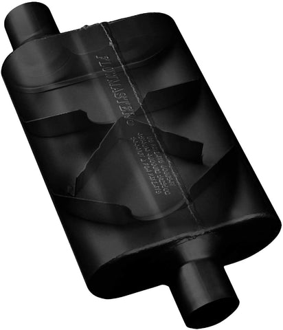 Flowmaster 42443 40 Series Muffler - 2.25 Offset IN / 2.25 Offset OUT - Aggressive Sound, Black