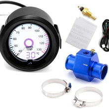 XinQuan Wang 52mm LCD Liquid Crystal 7 Color Virtual Pointer Display Water Temperature Meter Celsius Auto Gauge (Color : with 30mm, Size : Free)