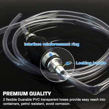 A ABIGAIL Siphon Pump for Gasoline Oil Water Diesel Liquid Fuel Transfer Manual Hand Transfer Pump Kit with 2 Eco-Friendly Durable PVC Hoses(10mm)-Fuel Line Assembly