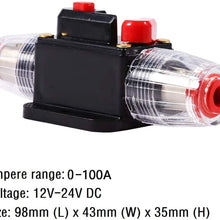 Reset Fuse 20-150AMP Inline Circuit Breaker Reset Fuse Holder for Car Audio Marine Boat Inverter Replace Fuses 12V-24V DC Breaker Switch Overload Protection Fuse (80A)