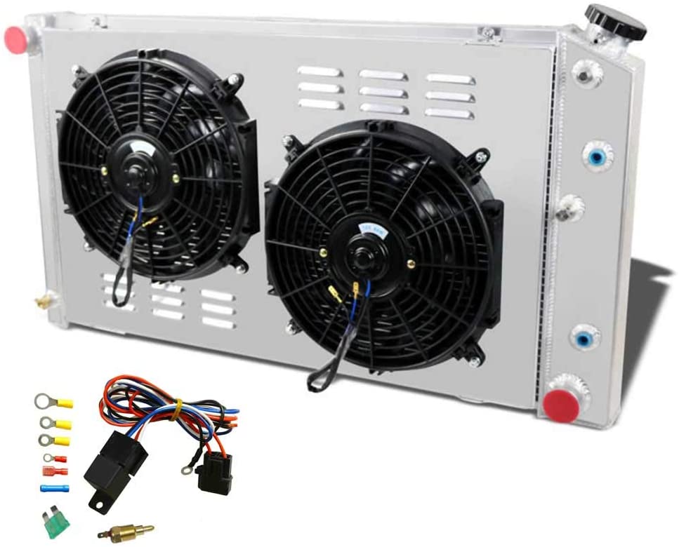 OzCoolingParts 4 Row Core Aluminum Radiator + 2 x 12