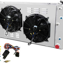 OzCoolingParts 4 Row Core Aluminum Radiator + 2 x 12" Fan w/Shroud(Cover) + Thermostat Kit for 1960-1990 61 62 65 66 87 88 89 Chevy Chevelle El Camino Truck Buick Cadillac Oldsmobile Pontiac and More