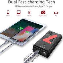 JUMTOP 3000A Peak 22000mAh Portable Car Jump Starter (10L Gas/8L Diesel Engine) Auto Battery Booste