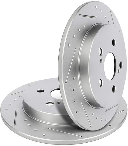TUPARTS Front Brake rotors, Front Disc Slotted Rotors for L-exus CT0h,P-ontiac Vibe,T-oyota Corolla/Matrix/Prius/Prius Plug-In/Prius P-rime