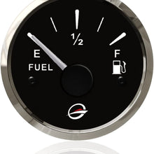 2" 12V Fuel Level Gauge Resistance - 240-33 Ohm 24V RV Universal Oil Meter E-1/2-F Indicating Range, Lighting Background, Anti-Fogging Anti-Rust Waterproof Stainless Stress Frame for Boat Marine