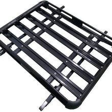 Roof Rack Carrier Basket Rooftop Cargo Carrier with Extension Black Car Top Luggage Holder 50"(L) x 38"(W) Universal for SUV Cars (Black)