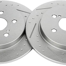 BRAKEUS Brake Rotors Kits Fit for 11-17 CT0h,09-10 Pontiac Vibe,for Toyota Corolla/Matrix/Prius/Prius Plug-In/Prius Prime with 5 -Lugs Slotted Disc