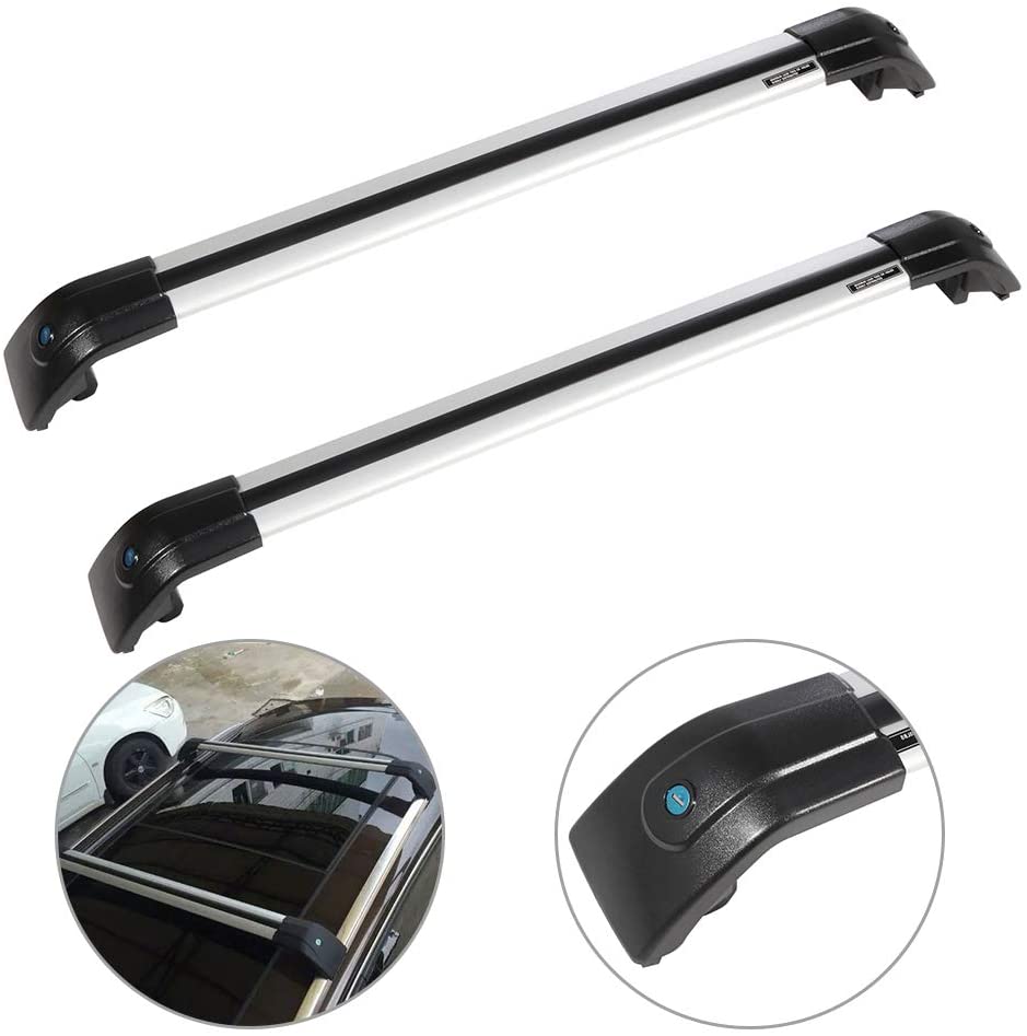 SCITOO fit for Ford Edge 2007-2017 for Buick Enclave 2012-2014 for Honda Pilot 2016 Aluminum Alloy Roof Top Cross Bar Set Rock Rack Cargo Luggage Carrier Racks