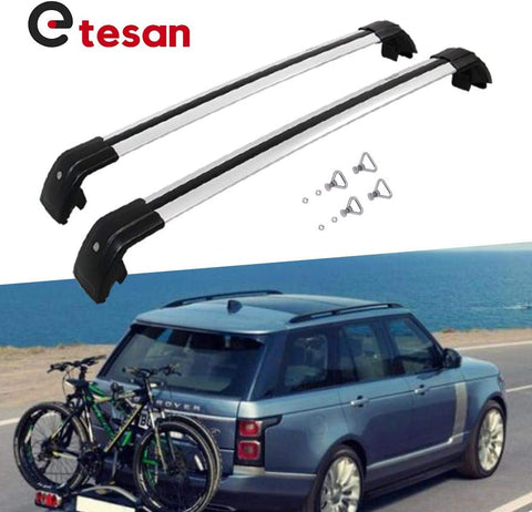 2 Pieces Cross Bars Fit for Land Rover Vogue 2014-2021 Silver Cargo Baggage Luggage Roof Rack Crossbars