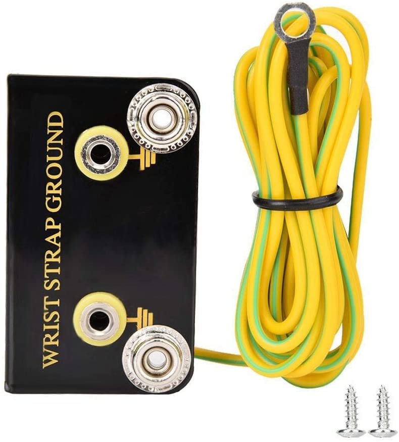 Wrist Strap Ground Socket, Metal 2M Cable Dual Banana Connector Ground Socket