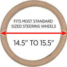 Motor Trend SW-809-BG Beige Classic Stitch Perforated Simulated Leather Steering Wheel Cover