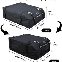 YITAMOTOR Cargo Top Carrier Roof Bag, 19 Cubic ft Car 600D PVC Rooftop Travel Storage Luggage Bag Box Soft-Shell for Cars with or Without Racks (Door Hooks/Anti-Slip Mat/Lock inclued )