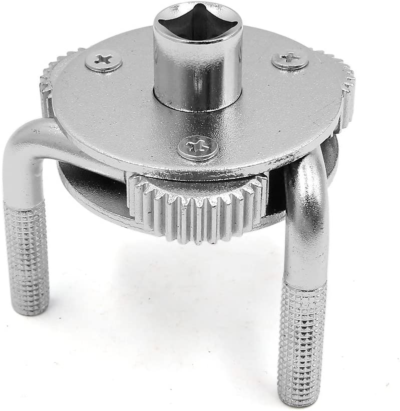uxcell 60-105mm Adjustable 2 Way 3 Jaw Car Truck Oil Filter Wrench Remover Tool Silver Tone