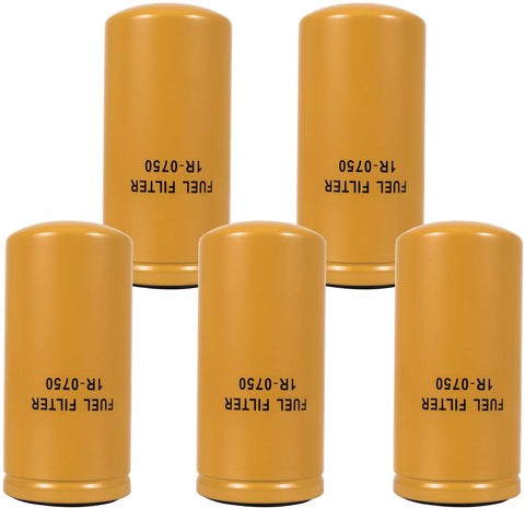 Yoursme 1R-0750 Fuel Filter Advanced High Efficiency Multipack 2 Micron Cellulose Media Filter for 2001-2016 Chevy/GMC Duramax Caterpillar 1R0750 5PCS