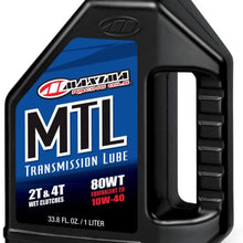 Maxima Racing Oils 41901-4PK MTL-R 80w Motorcycle Transmission/Clutch Fluid 1L Bottle, 4-Pack