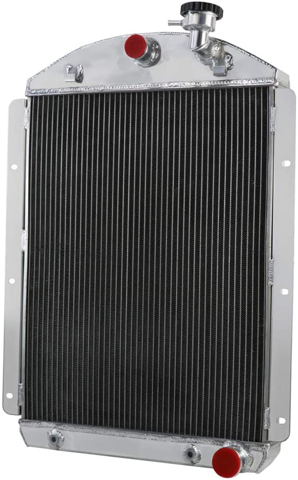 CoolingSky 4 Row All Aluminum Radiator for 1941-1946 Chevy Pickup Truck V8 Small Block Engine