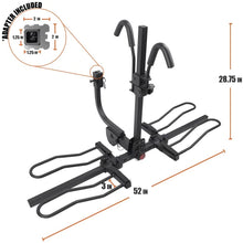 BV 2-Bike Bicycle Hitch Mount Rack Carrier for Car Truck SUV - Tray Style Smart Tilting Design (2-Bike Carrier)