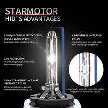 Starmotor D4S 5000K 35W HID Xenon Headlight Bulbs High Low Beam automotive bulb 42402 66440 42402XV Replacement Waterproof Design Headlight Lamps Head Lights for 12V Car Pack of 2 Car Headlamps