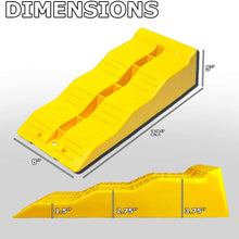 VaygWay Leveling Ramp Car RV – Camper Trailer Leveler Wheel Chock – Stabilizing Uneven Ground and Parking – 2 Pk Yellow Auto Blocks