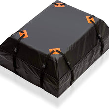 Zento Deals Waterproof Car Rooftop Cargo Bag 15 Cubic Feet, Large Storage, Carrier with Heavy Duty Straps, Fits All Racks, for Cars Side Rails Cross Bars or Basket