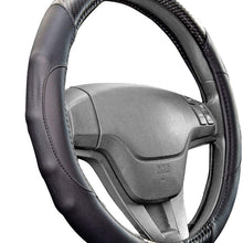 BDK SW-712-BK Motor Trend GripDrive Carbon Fiber and Leather Steering Wheel Cover – Universal Fit for 14.5"-15.5 Wheels