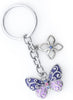 Baron-Jewelry Butterfly Key Chain Beautifully Embellished with Clear Swarovski Crystals - Blue/Green and Black