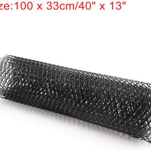 uxcell 40x13 Inch Car Grille Mesh Aluminum Alloy Sheet Grid Universal Bumper Rhombic Hole 10x20mm Black