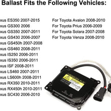 HID Ballast with Ignitor - Xenon Headlight Control Unit Compatible with Lexus SC430 ES350 LS460, Toyota Prius Avalon - Replaces 85967-51040, 81107-33761, 81107-30D30, 81107-12A80,DDLT003, KDLT003
