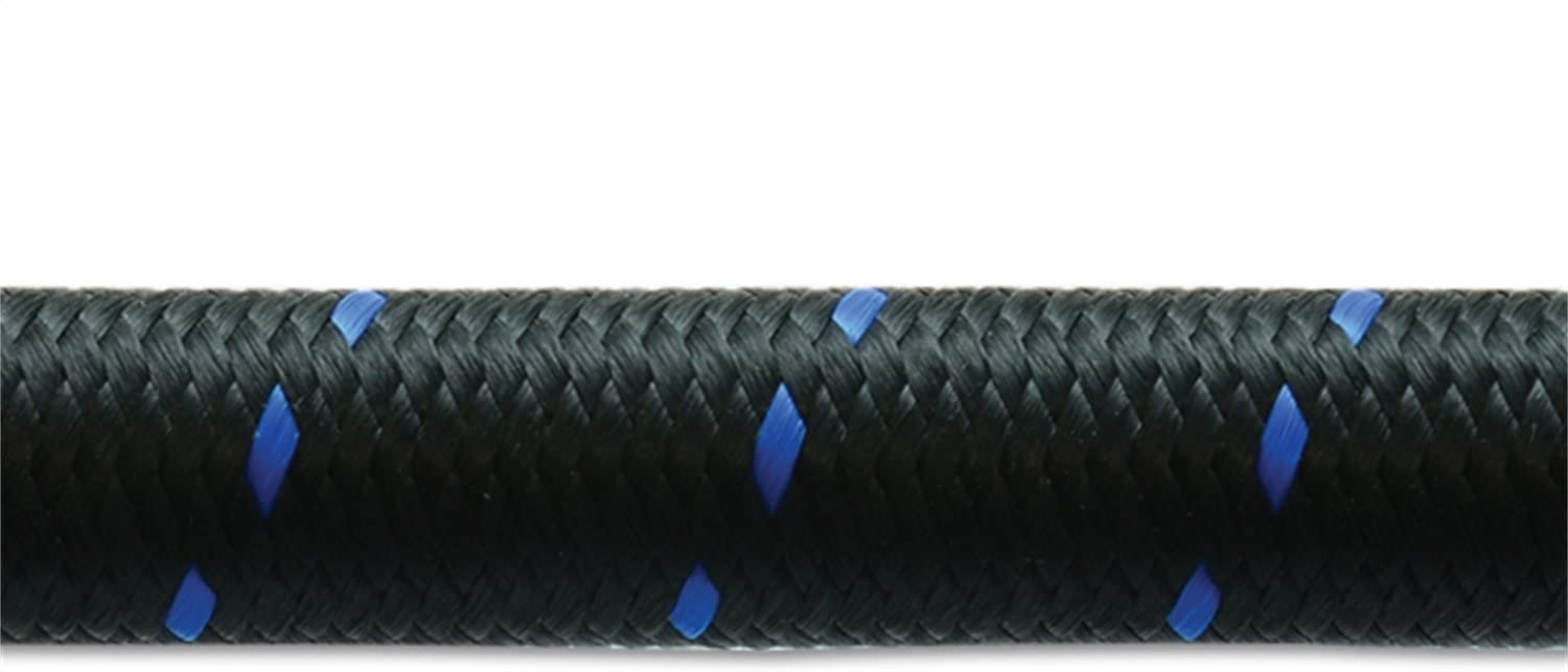 Vibrant Performance 11968B Nylon Braided Flex Hose (10ft Roll of Black Blue ; AN Size: -8; Hose ID: 0.44