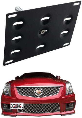 DEWHEL Front Bumper Tow Hook License Plate Mount Bracket Holder Bolt On for 2008-2013 Cadillac CTS Sedan 2010-2014 Cadillac CTS Wagon 2011-2014 Cadillac CTS Coupe