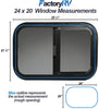 ToughGrade Horizontal Sliding Black RV Window 24