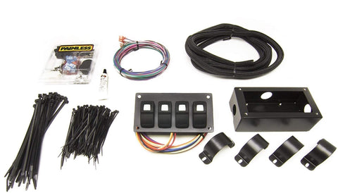 Painless Performance 58108 Track Rocker 4-Switch Customizable Panel, Roll Bar Mount