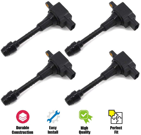 Ignition Coil Set of 4 Pack for 2001-2005 Almera L4 1.8L 2002-2006 Sentra L4 1.8L Replaces#22448-6N011,UF-548