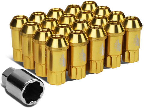 J2 Engineering 7075 Replacement forged Aluminum M12X1.5 20Pcs 50mm Long Open End Lug Nut Set w/Turner (Red)