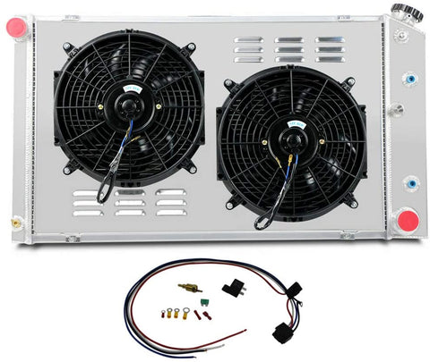 CoolingSky 3 Row Aluminum Radiator + 2X12