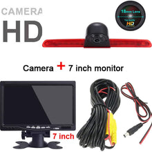 HD IP68 1280pixels Third Roof Top Mount Brake Lamp Reverse Rear View Backup Camera Angle and Distance Adjustable Night Vision for V W T6 Caravelle Bus Transporter MPV SUV (Camera+7" Monitor)