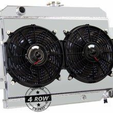 Primecooling 4 Row All Aluminum Radiator +2X12" Fan +Shroud for Jeep CJ Series CJ5 CJ6 CJ7 w/GM Chevy Engine SWAP 1972-86
