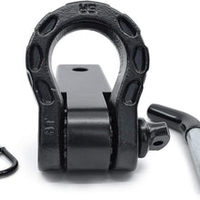 GearAmerica Aluminum Hitch Receiver 2"x2" (Black) | 32,000 LBS (16T) MBS 16,000 LBS (8T) WLL | Heavy Duty Towing and Recovery for 4x4, Trucks, & SUVs | Includes Steel Mega Shackle, Washers and ⅝ Pin