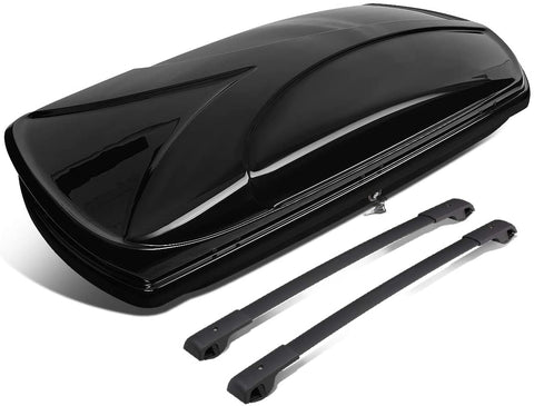 DNA MOTORING PT-ZTL-8136-BK Roof Top Cargo Box + Pair Aluminum Cross Bar